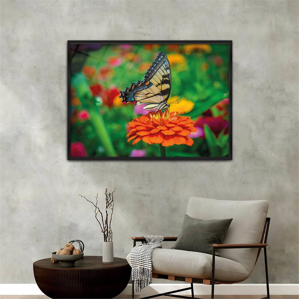 Aluminum-Framed Art-Themed Tempered Glass Wall Art 169