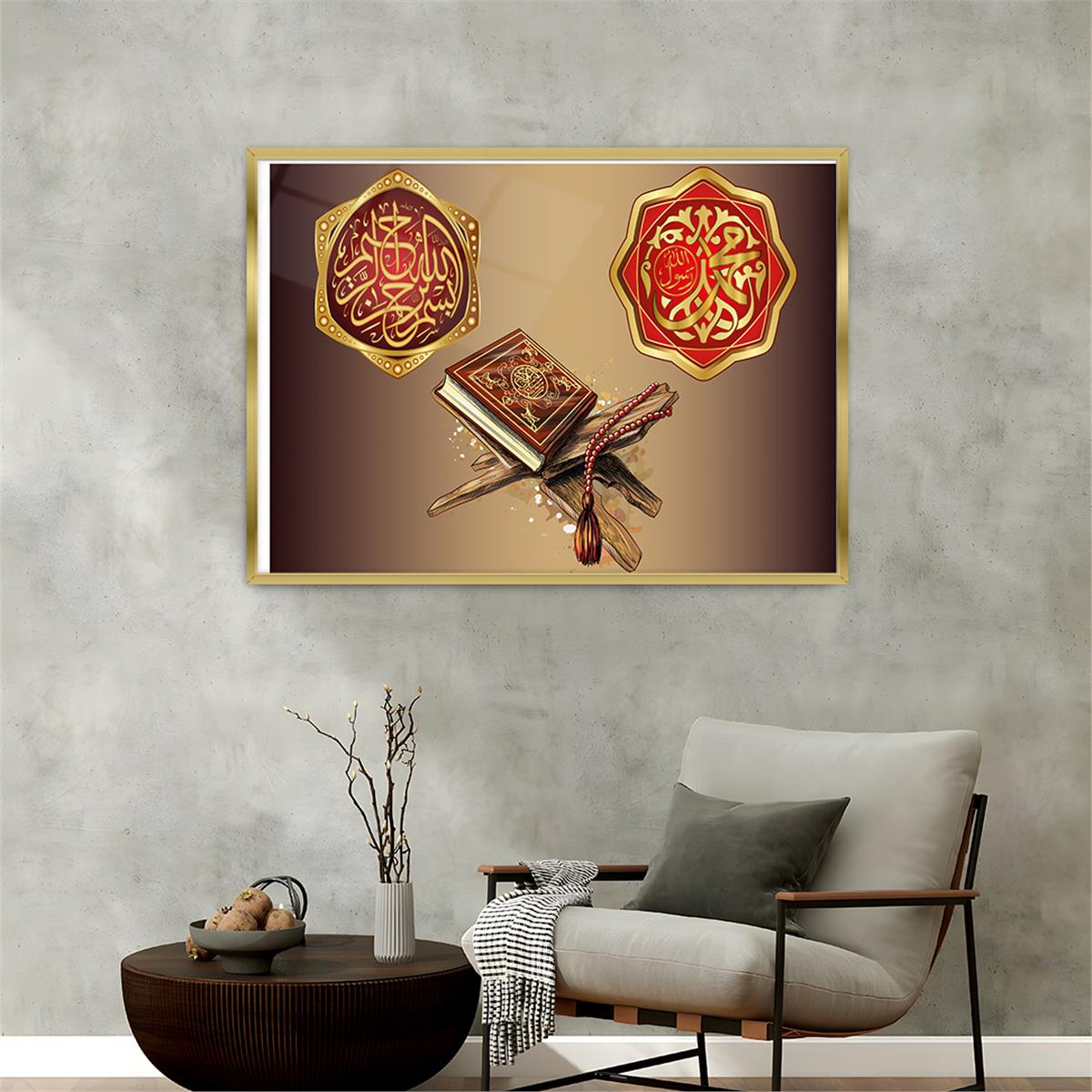 Aluminum-Framed Religious-Themed Tempered Glass Wall Art 070