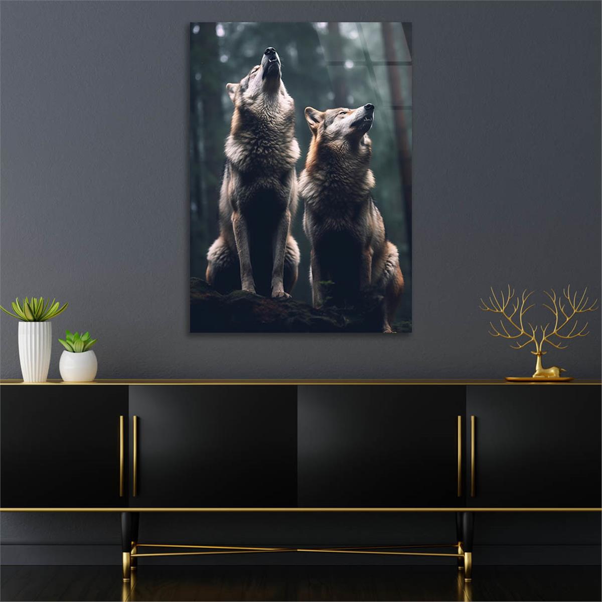 Dikey Doğa Temalı Cam Tablo 432