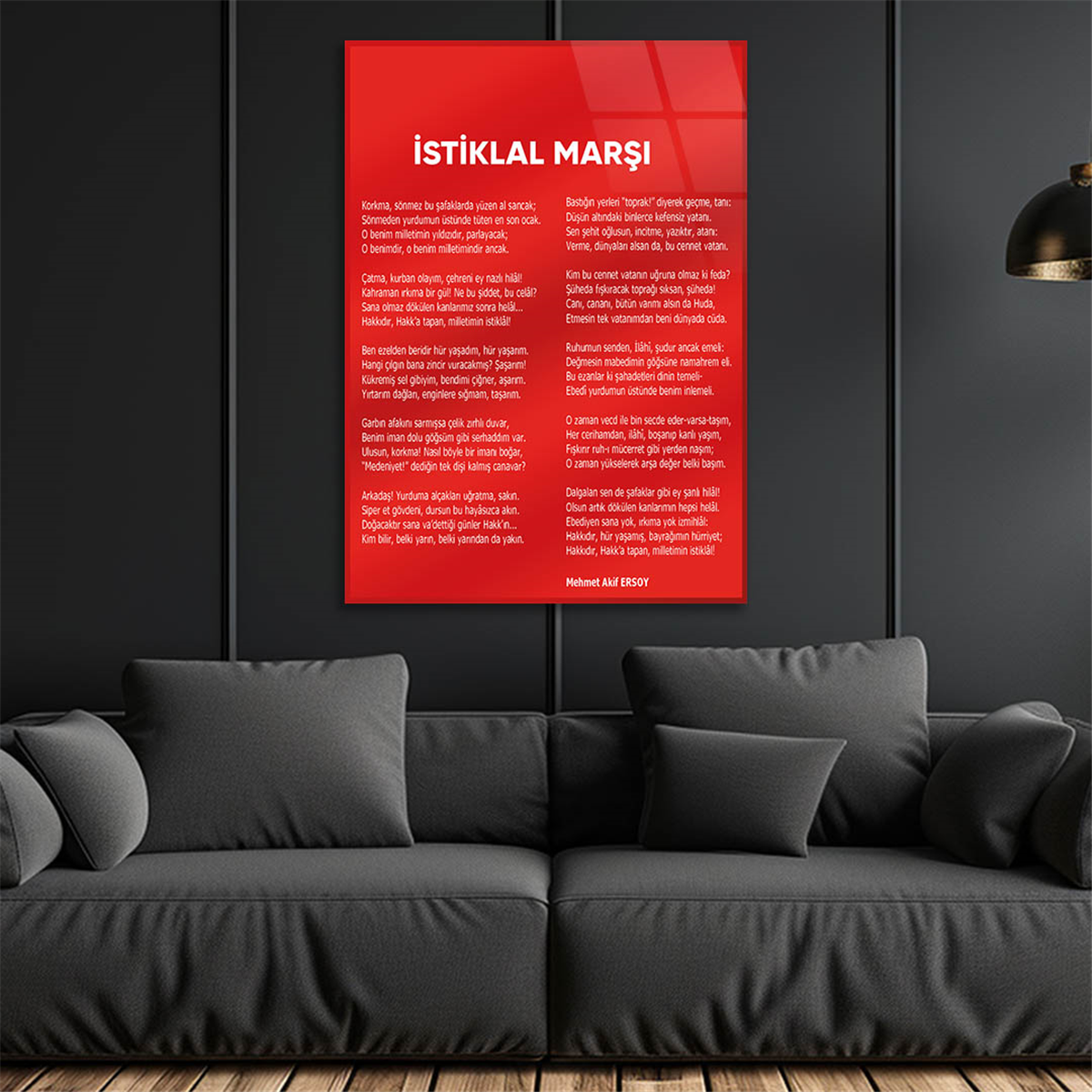 Turkish National Anthem Tempered Glass Wall Art 