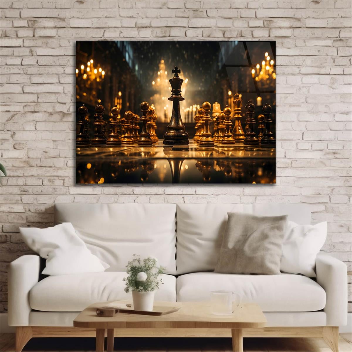 Horizontal Art-Themed Tempered Glass Wall Art 416