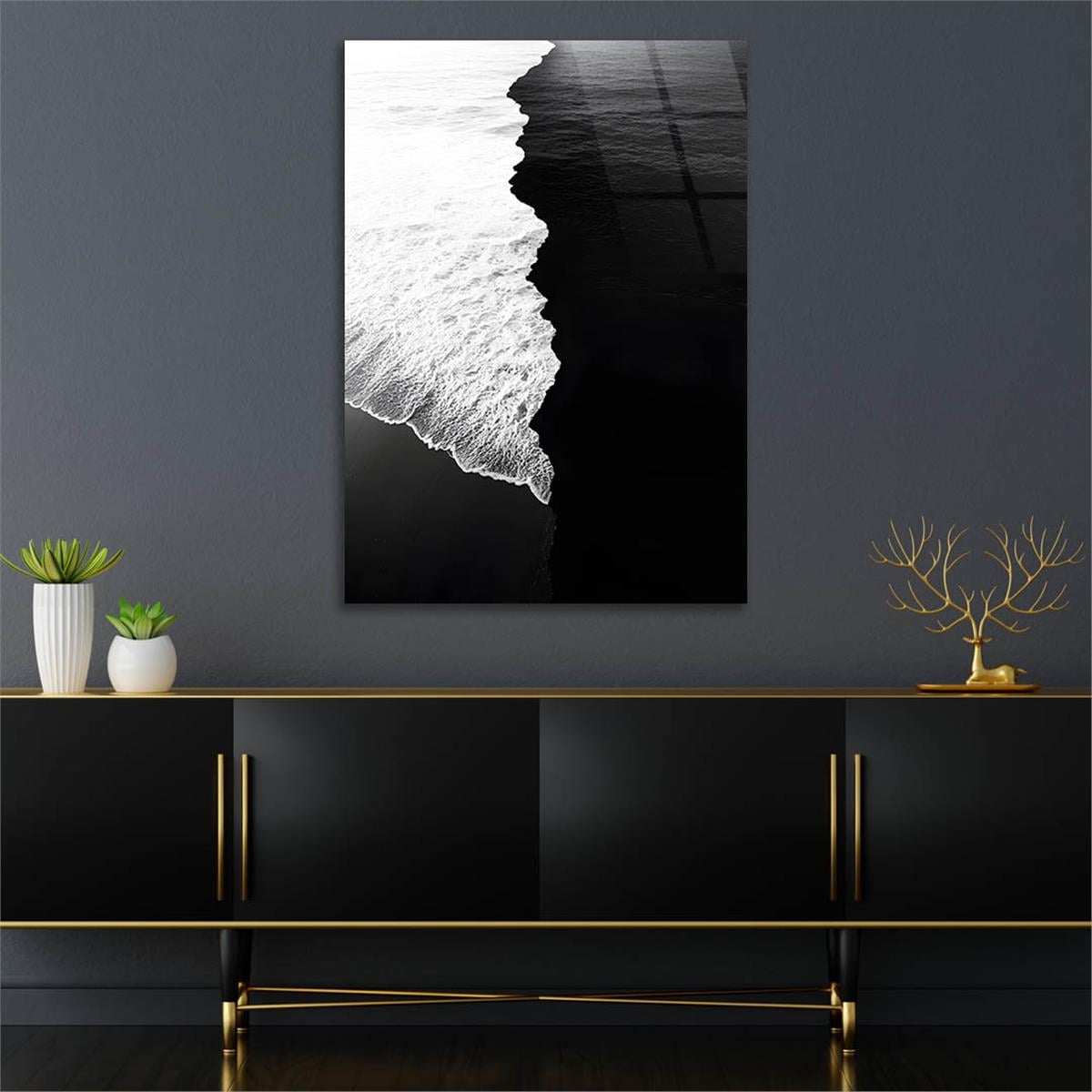 Dikey Sanat Temalı Cam Tablo 589