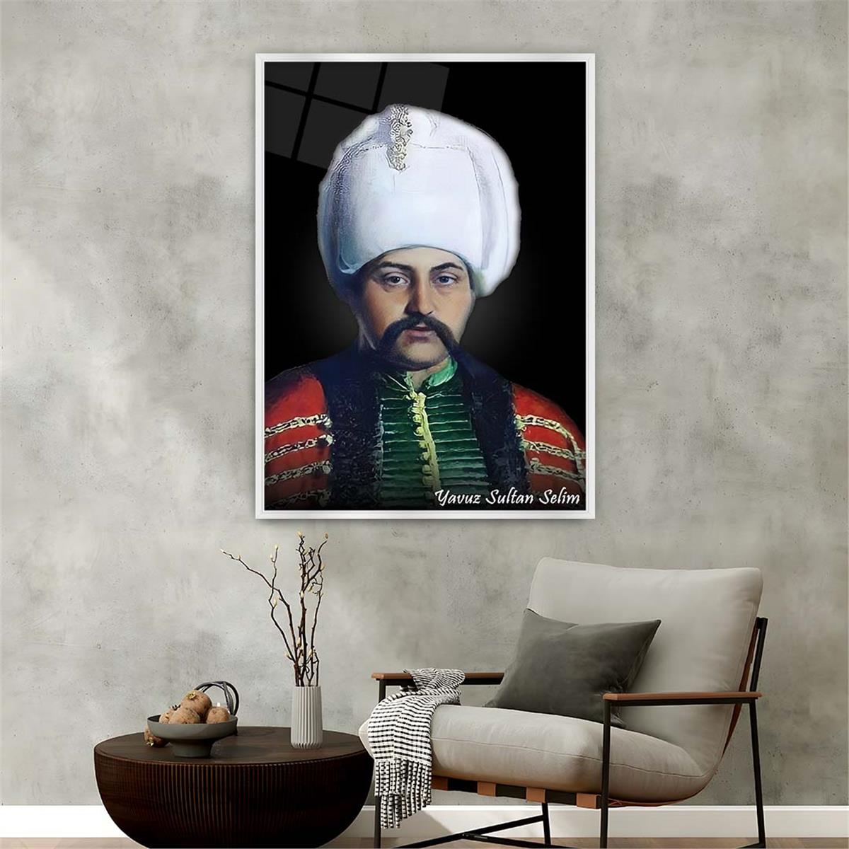 Aluminum-Framed National-Themed Tempered Glass Wall Art 054