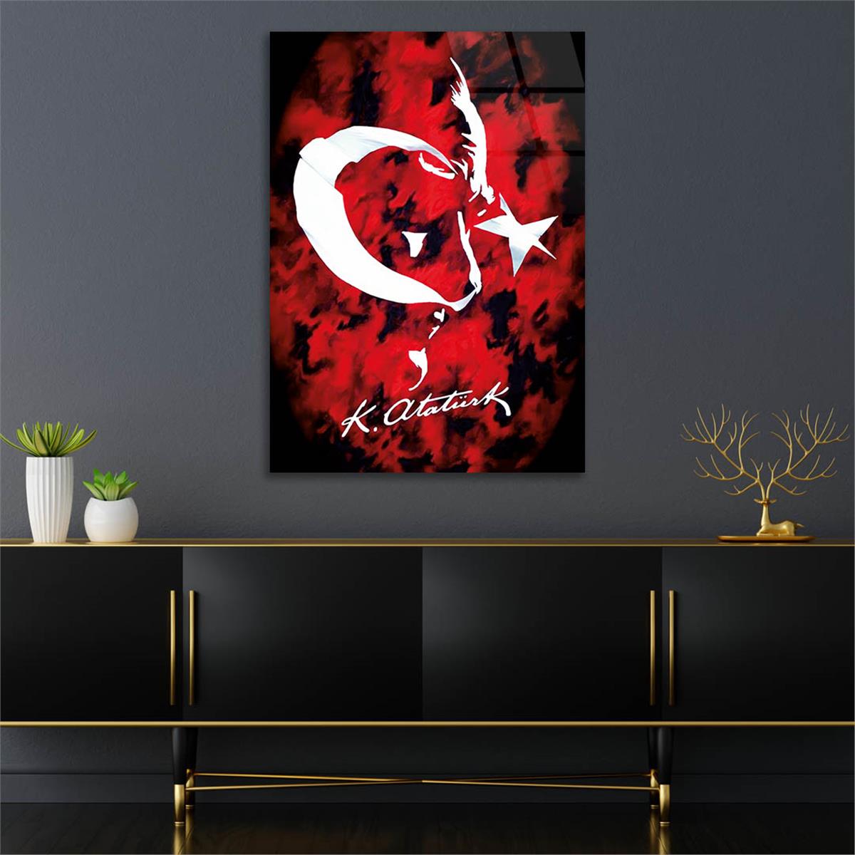 Mustafa Kemal Atatürk Gehard Glasschilderij 