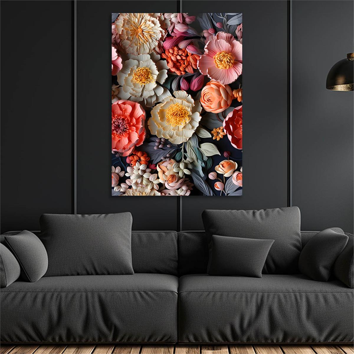 Dikey Sanat Temalı Cam Tablo 364