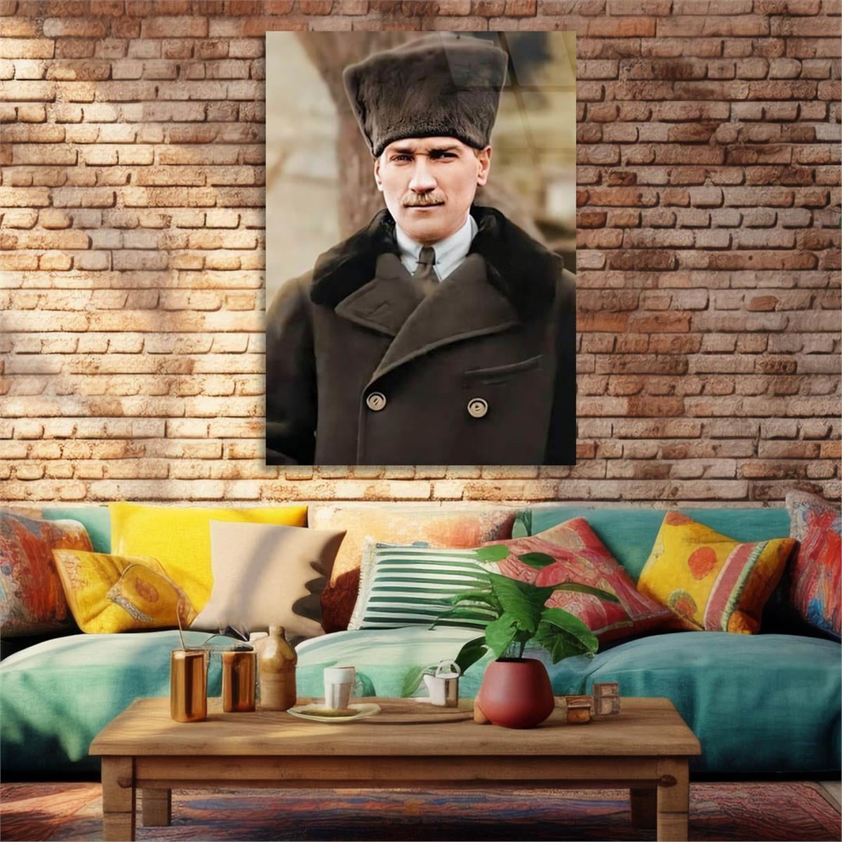 Dikey VatanTemalı Cam Tablo 201