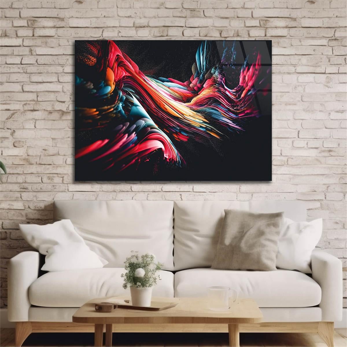 Horizontal Art-Themed Tempered Glass Wall Art 358