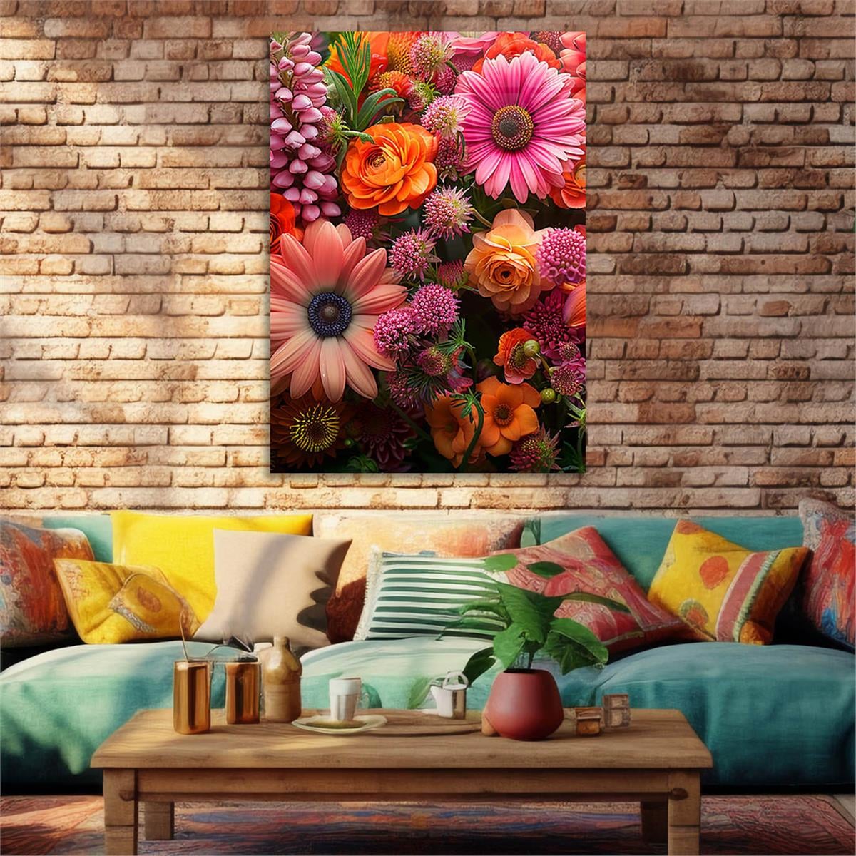 Dikey Sanat Temalı Cam Tablo 505