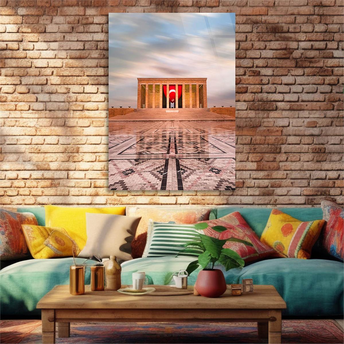 Dikey VatanTemalı Cam Tablo 170