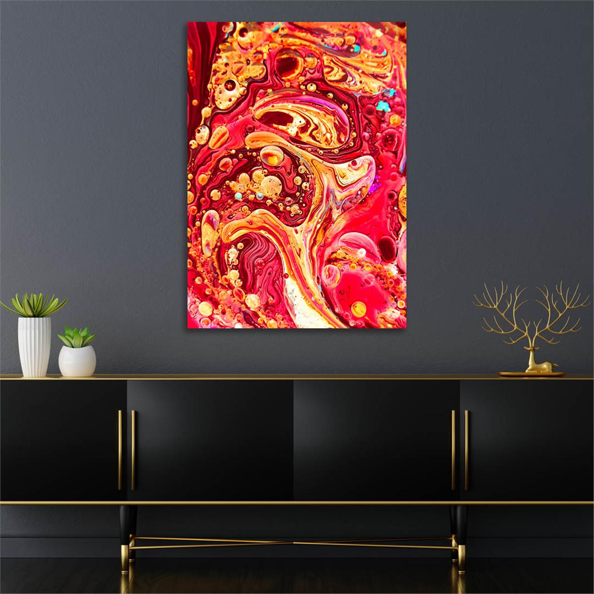 Dikey Sanat Temalı Cam Tablo 465