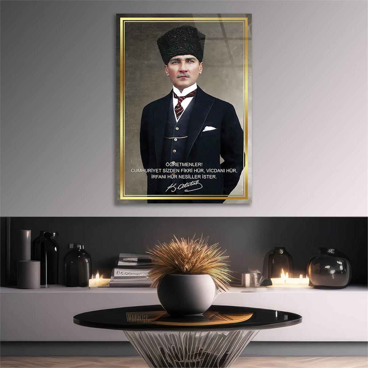 Dikey VatanTemalı Cam Tablo 210