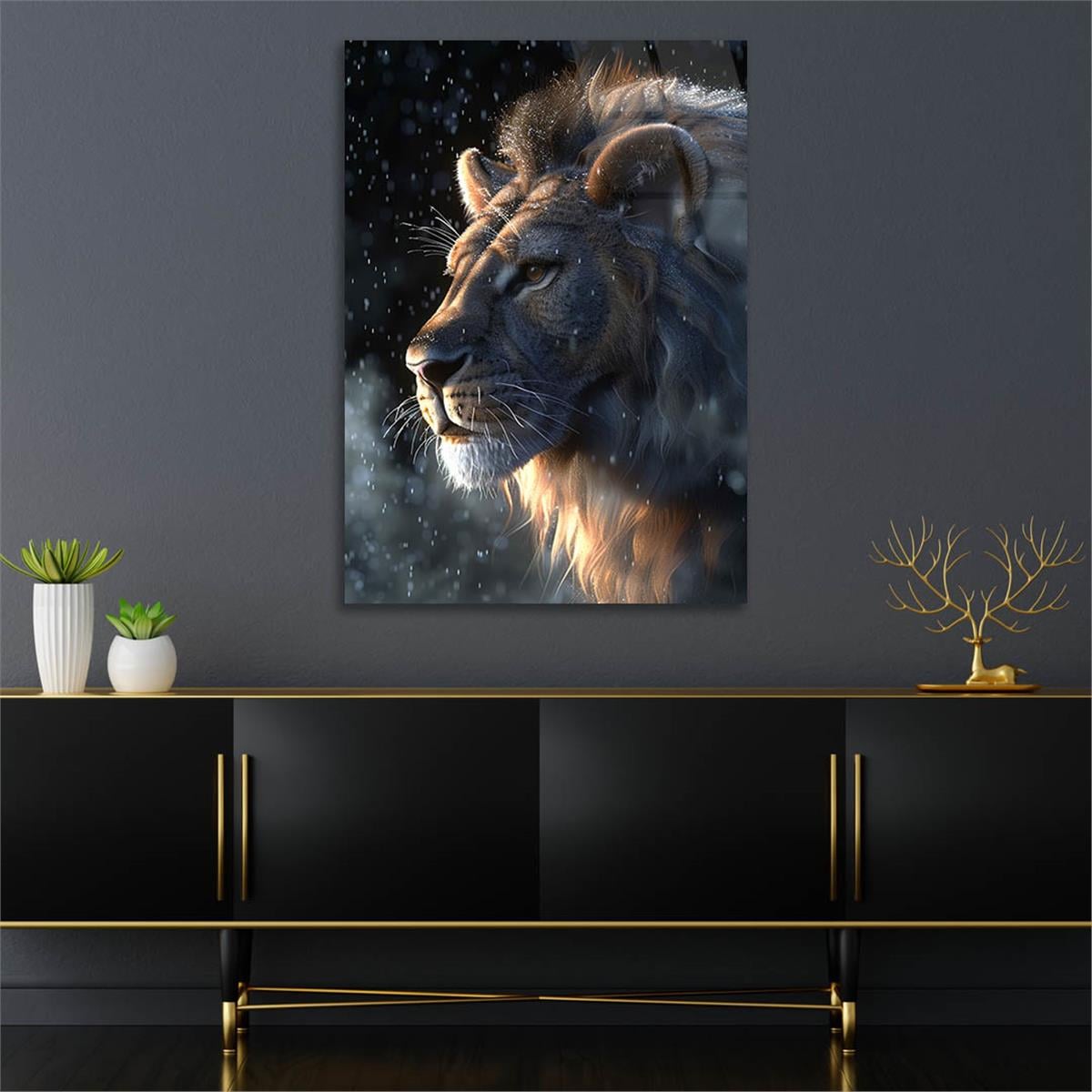 Dikey Doğa Temalı Cam Tablo 338