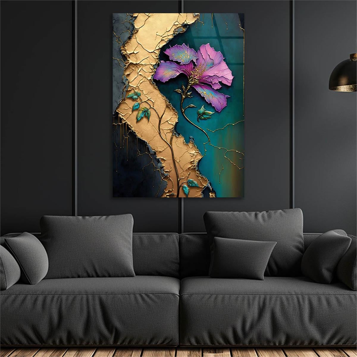 Vertical Tempered Glasss Wall Arts Art-Themed 319