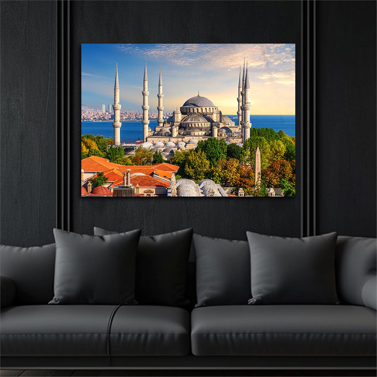 Yatay Dini Temalı Cam Tablo 152