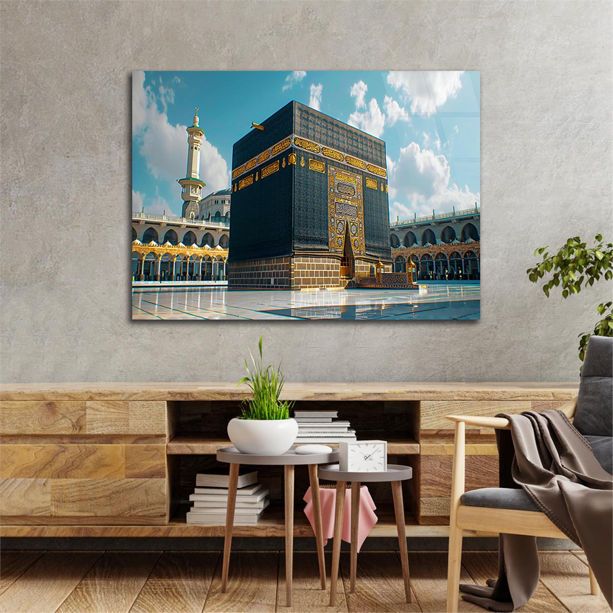 Yatay Dini Temalı Cam Tablo 149