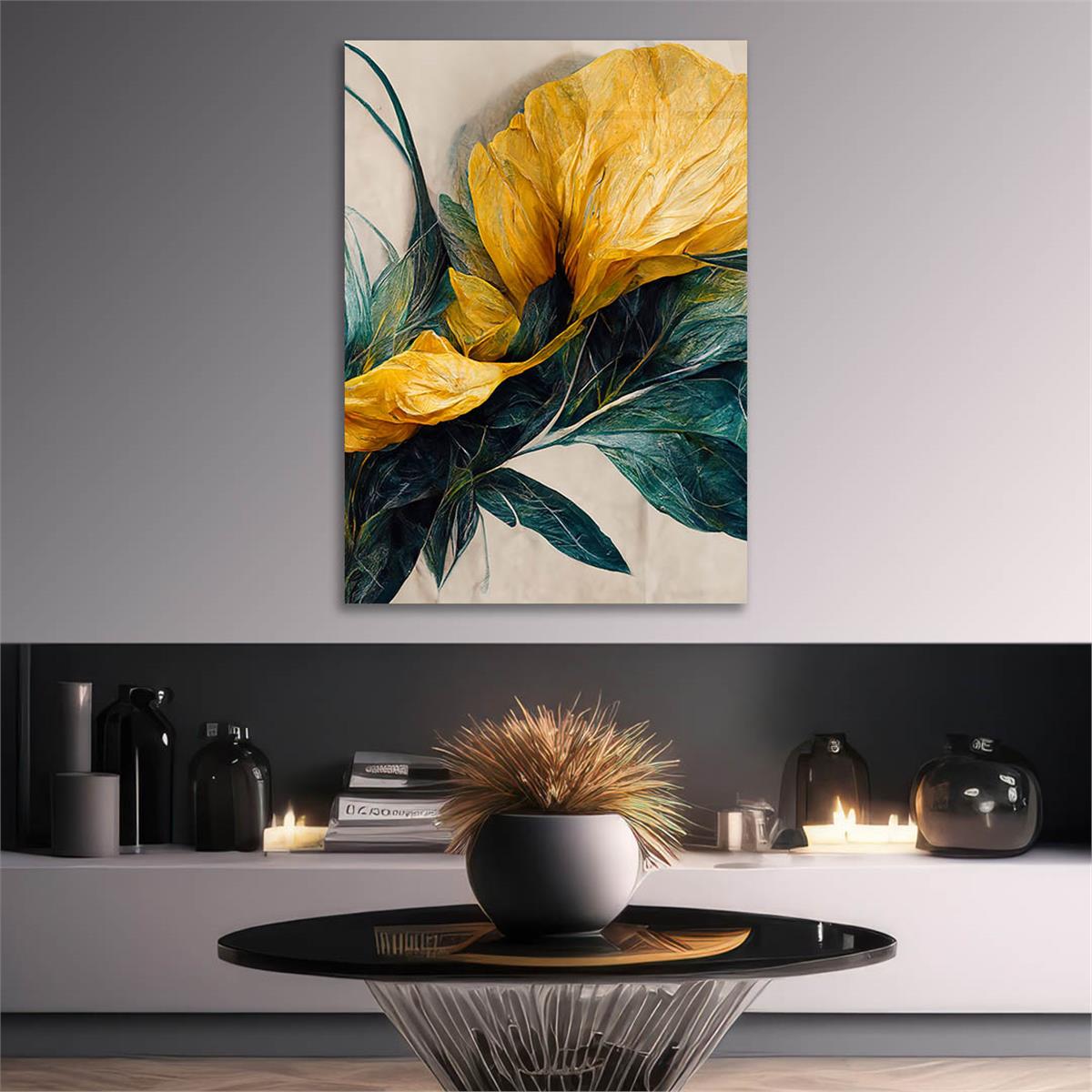 Dikey Sanat Temalı Cam Tablo 461