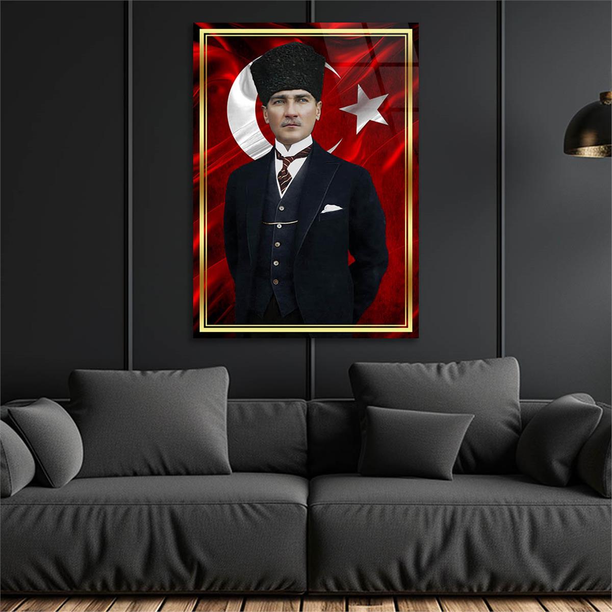 Dikey VatanTemalı Cam Tablo 290