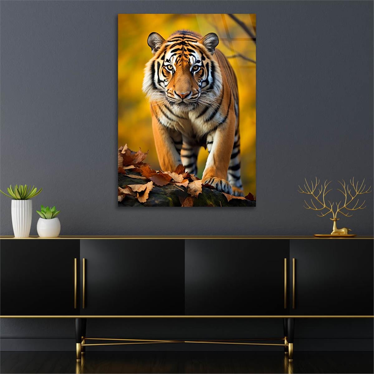 Dikey Doğa Temalı Cam Tablo 410