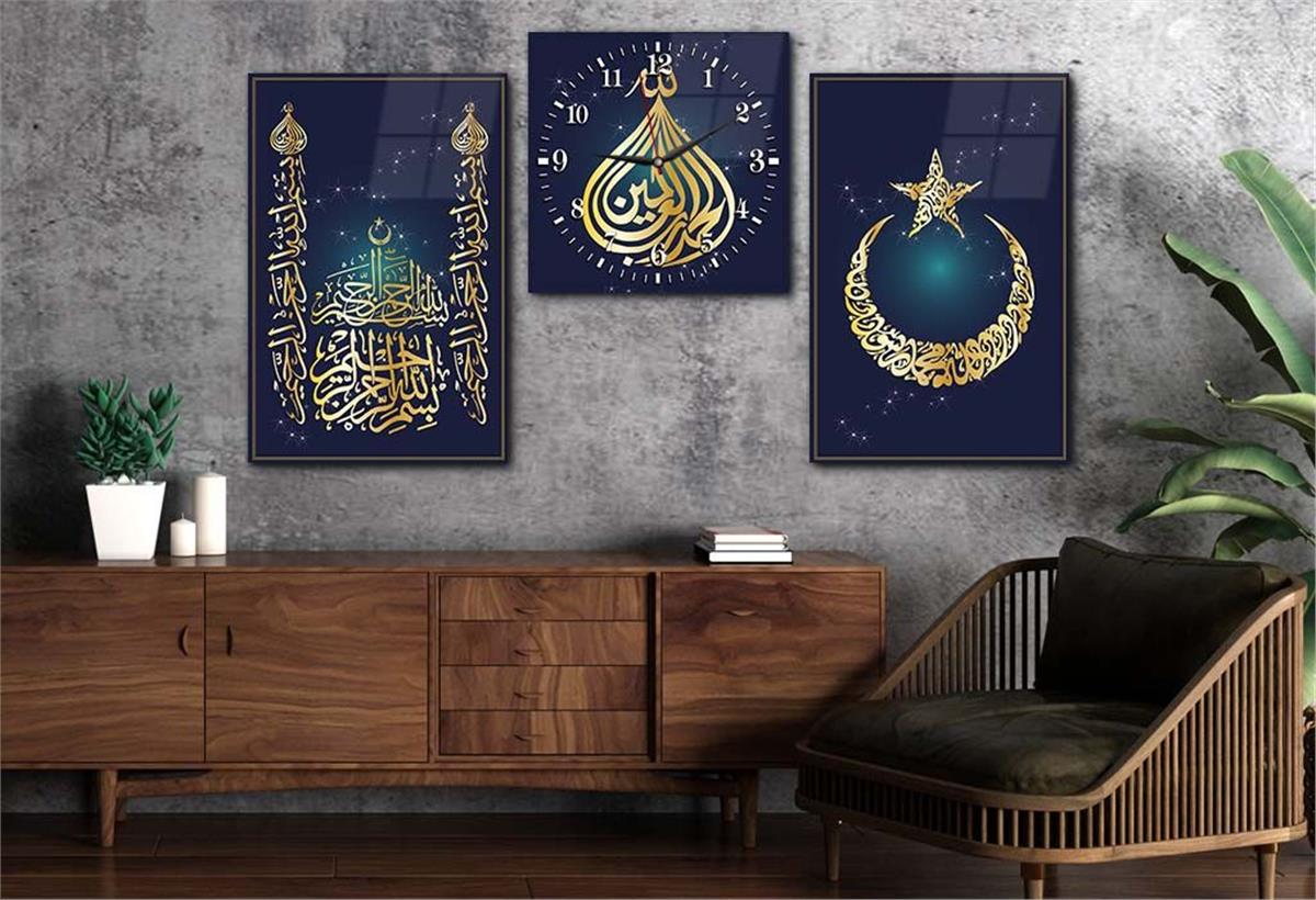 Ensemble de Tableaux et d’horloge 2 pièce sur le thème religieux