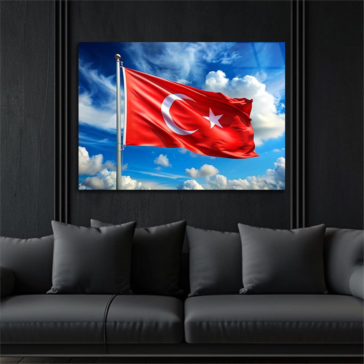 Yatay Vatan Temalı Cam Tablo 159