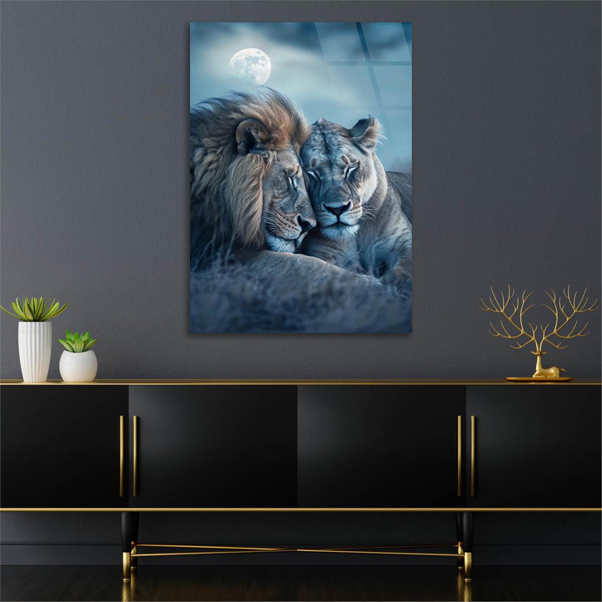 Dikey Doğa Temalı Cam Tablo 361