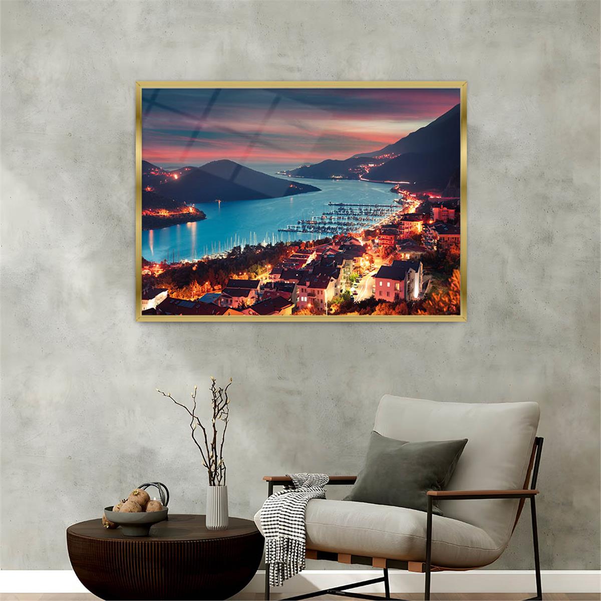 Aluminum-Framed Natured-Themed Tempered Glass Wall Art 167