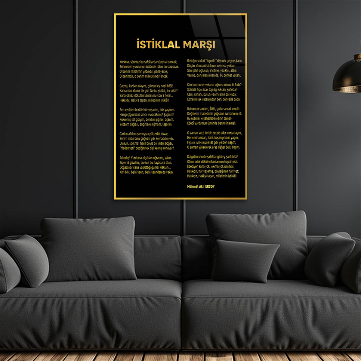 Turkish National Anthem Tempered Glass Wall Art 