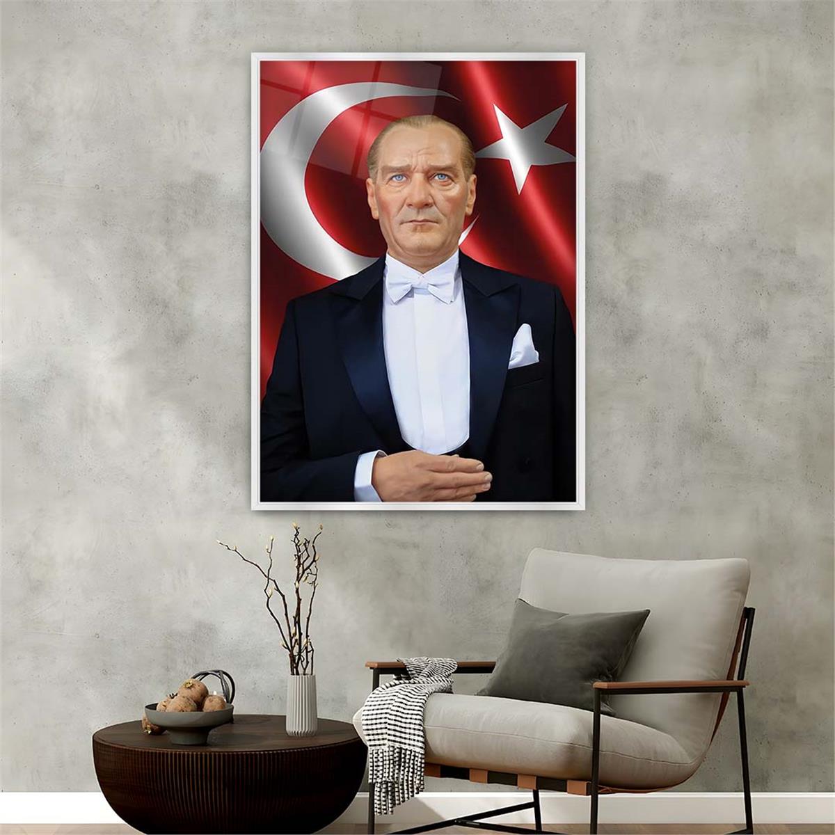 Aluminum-Framed National-Themed Tempered Glass Wall Art 077