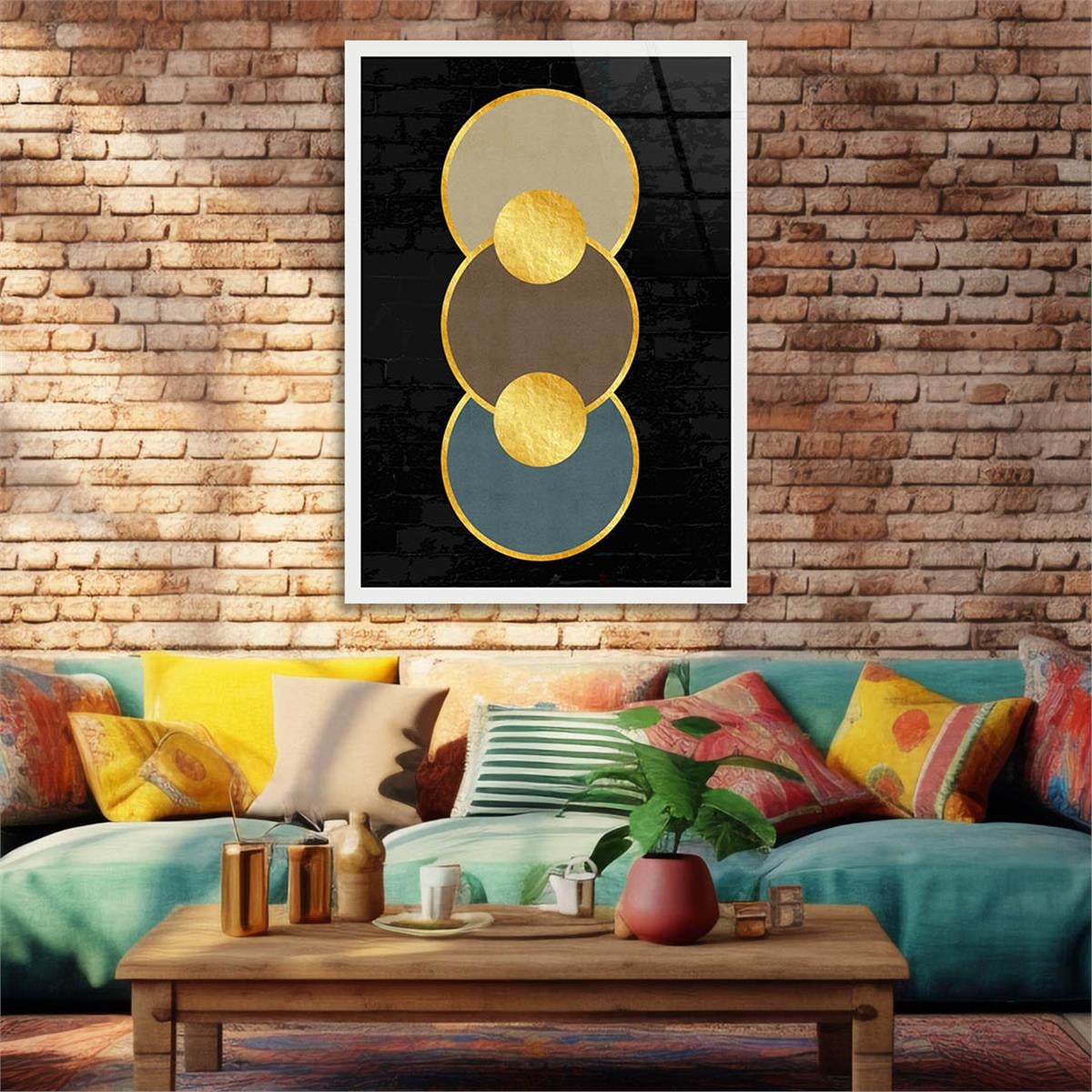 Dikey Sanat Temalı Cam Tablo 343