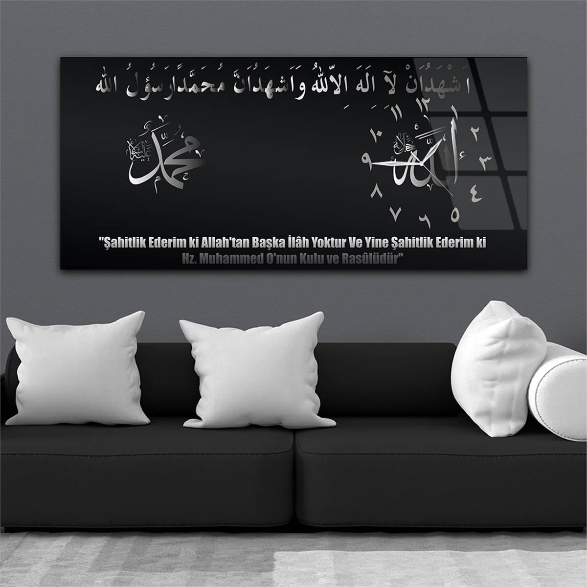 Side-Clock, Religious-Themed Horizontal Glass Wall Painting 006