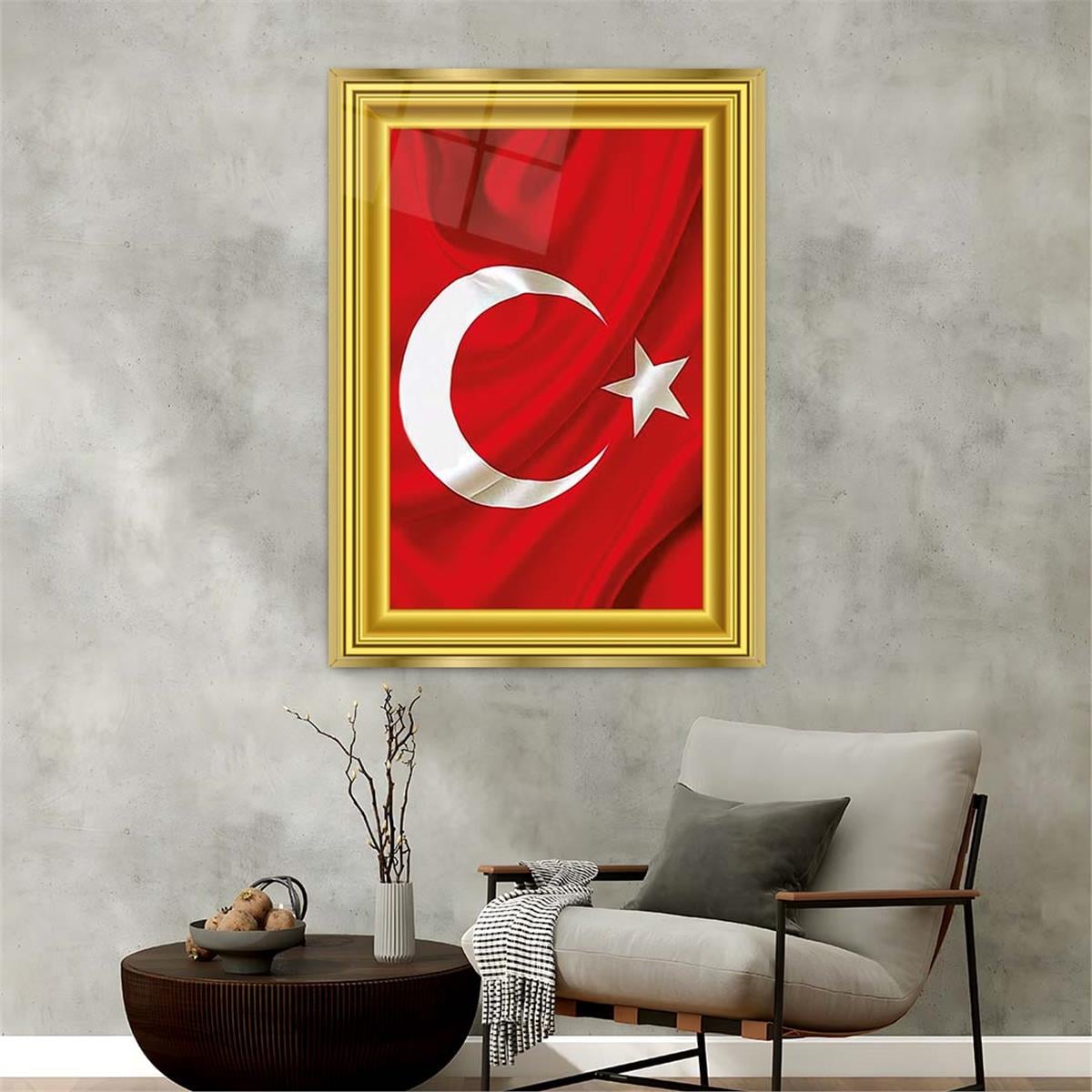 Aluminum-Framed National-Themed Tempered Glass Wall Art 004