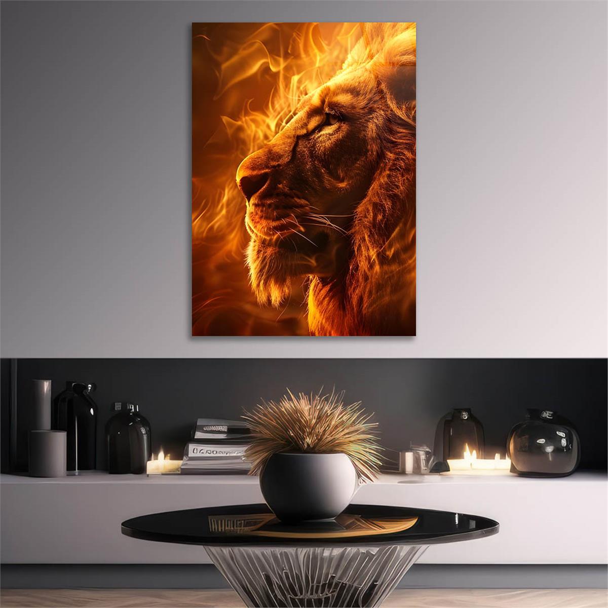 Dikey Doğa Temalı Cam Tablo 345