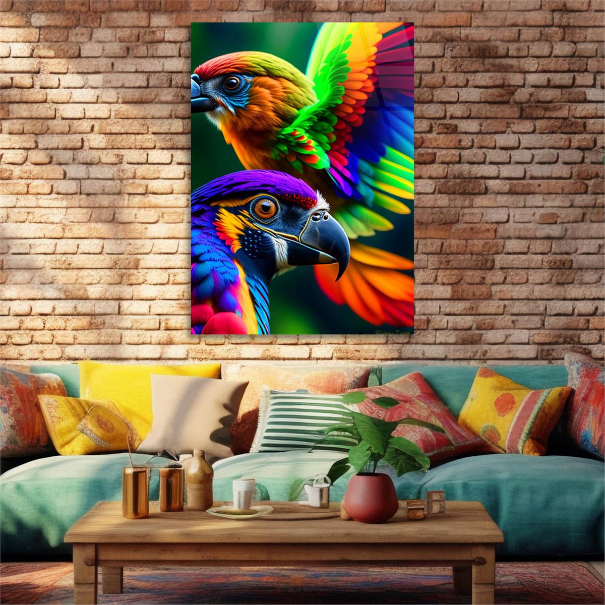 Dikey Doğa Temalı Cam Tablo 405