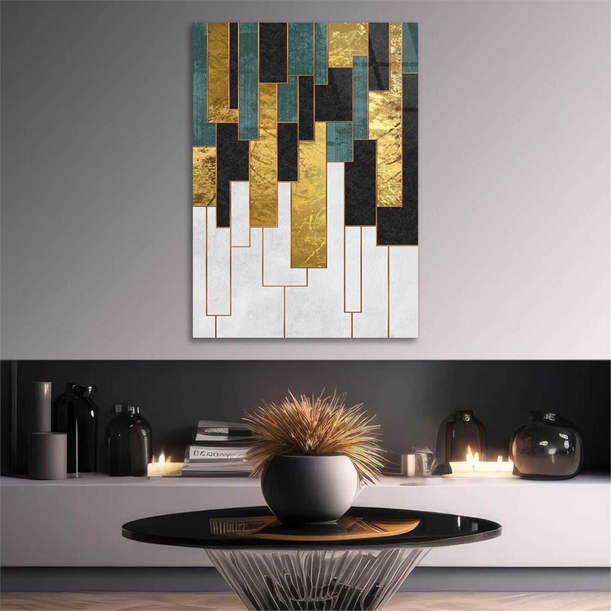 Vertical Tempered Glasss Wall Arts Art-Themed 296