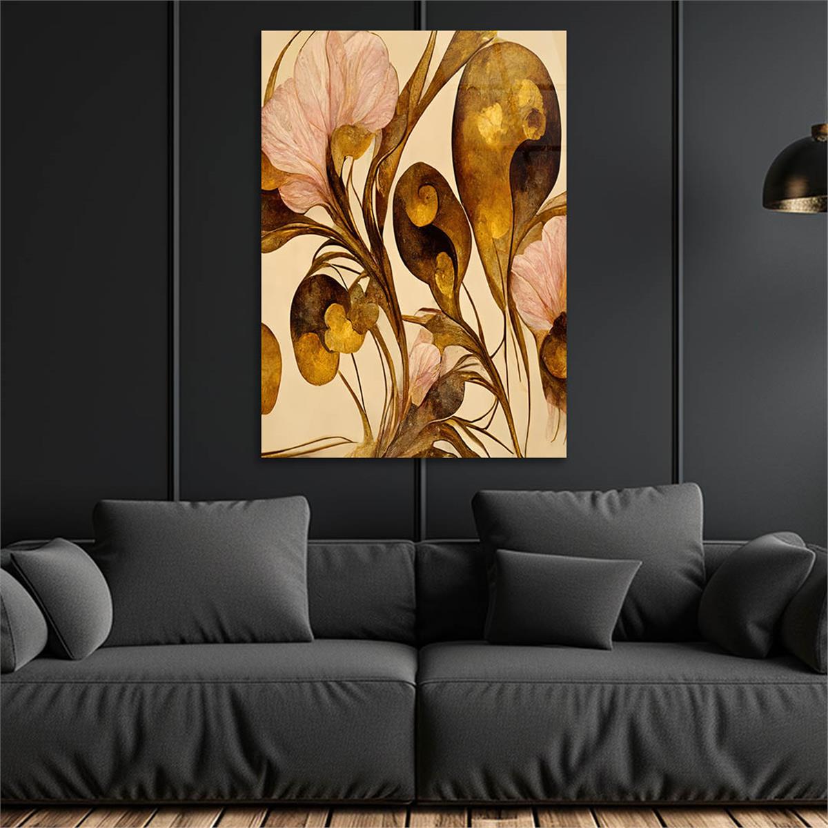 Dikey Sanat Temalı Cam Tablo 452