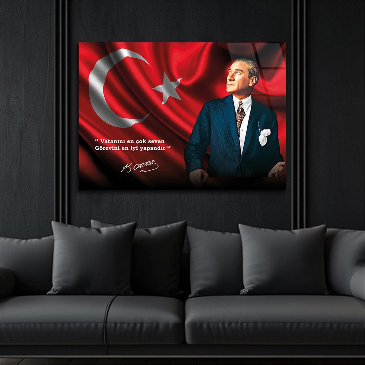 MUSTAFA KEMAL ATATÜRK Tempered Glass Wall Art 