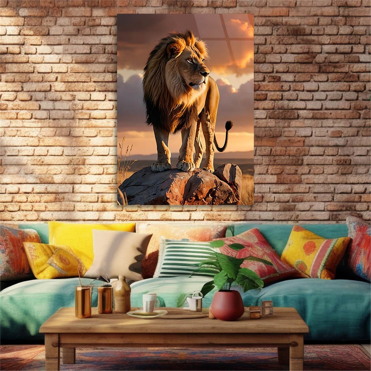 Dikey Doğa Temalı Cam Tablo 340