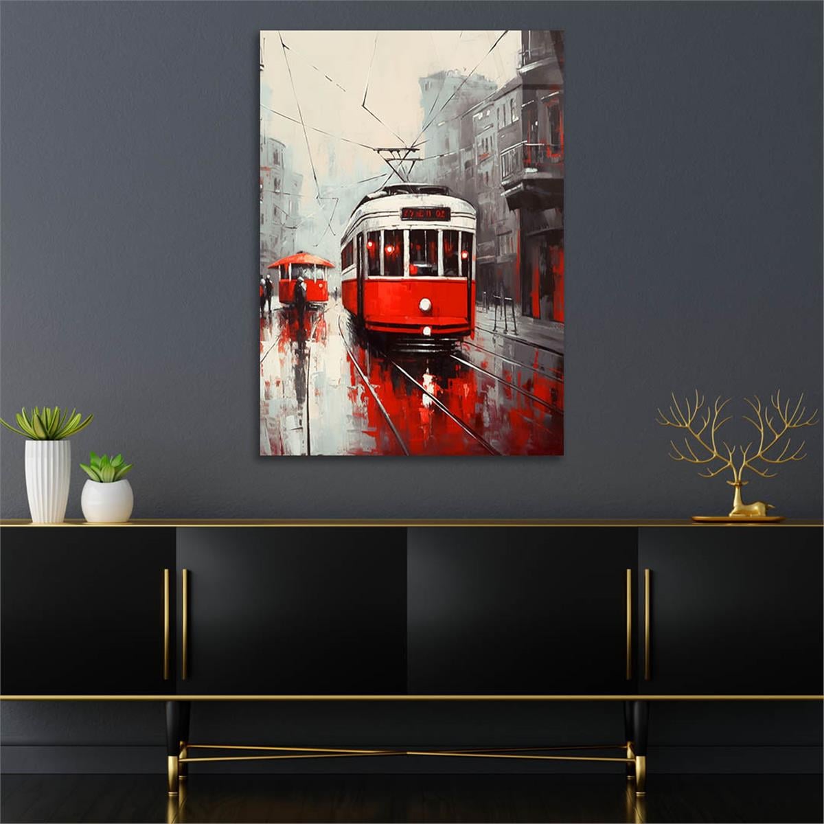 Dikey Sanat Temalı Cam Tablo 533