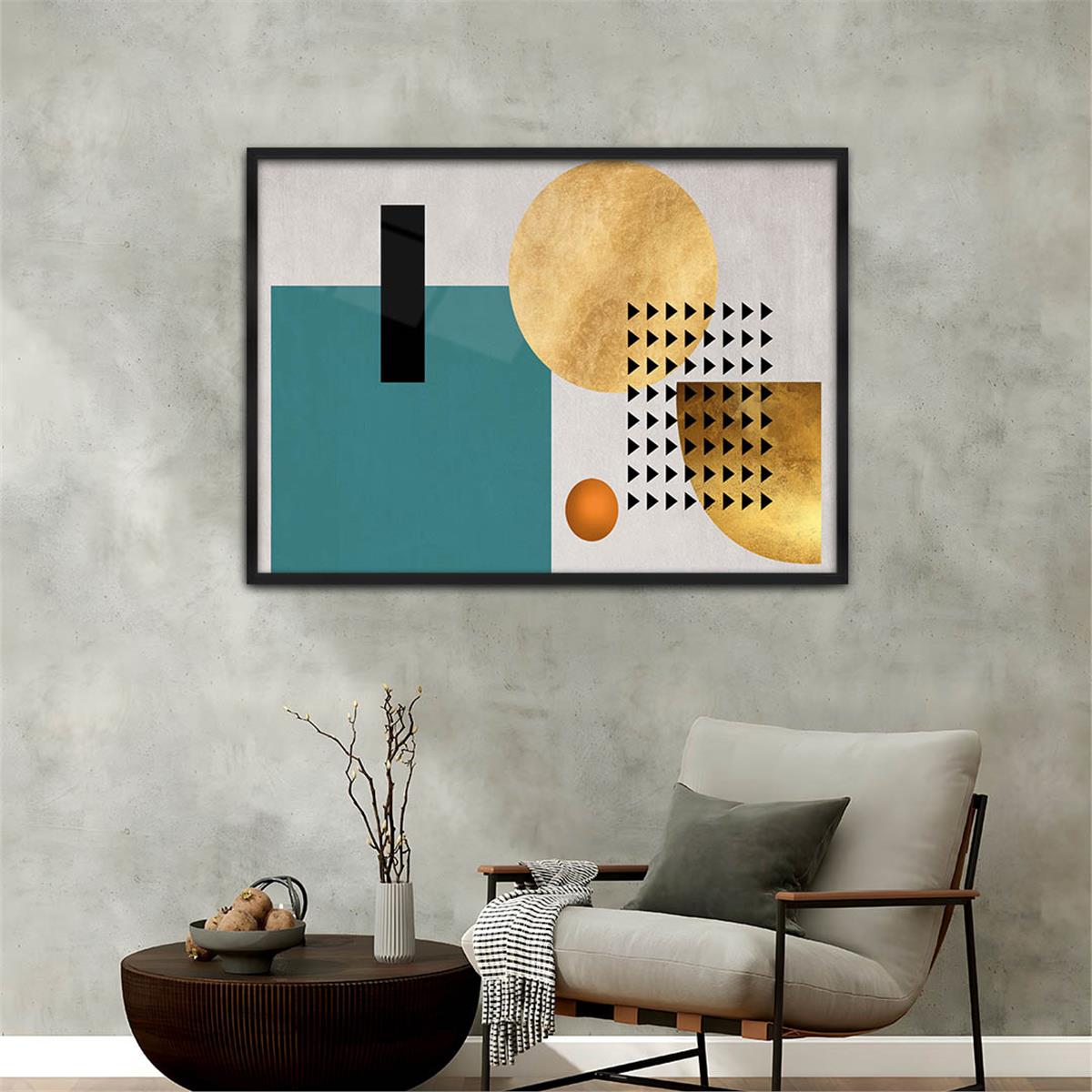 Aluminum-Framed Art-Themed Tempered Glass Wall Art 031