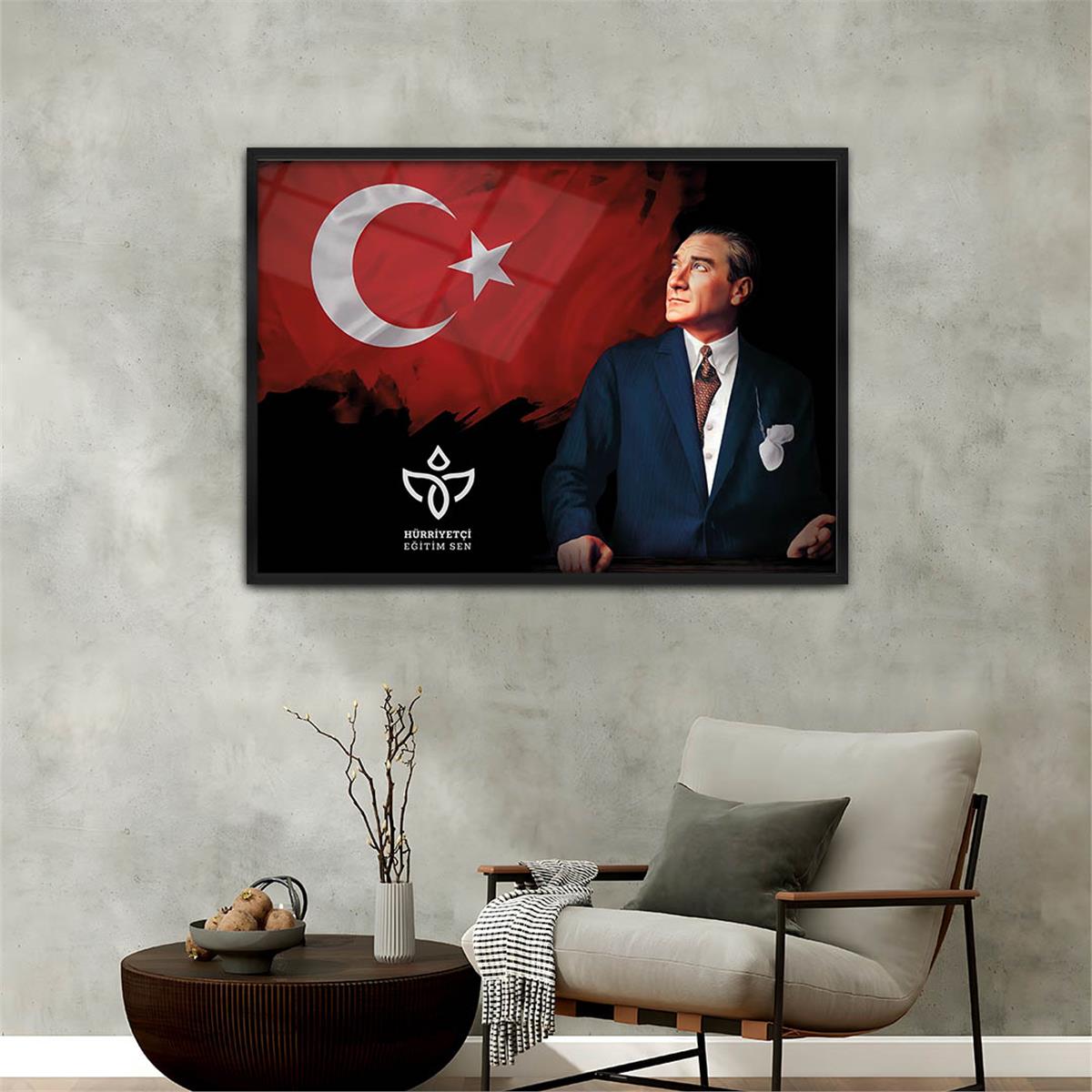 Alüminyum Çerçeveli Vatan Temalı Cam Tablo 055