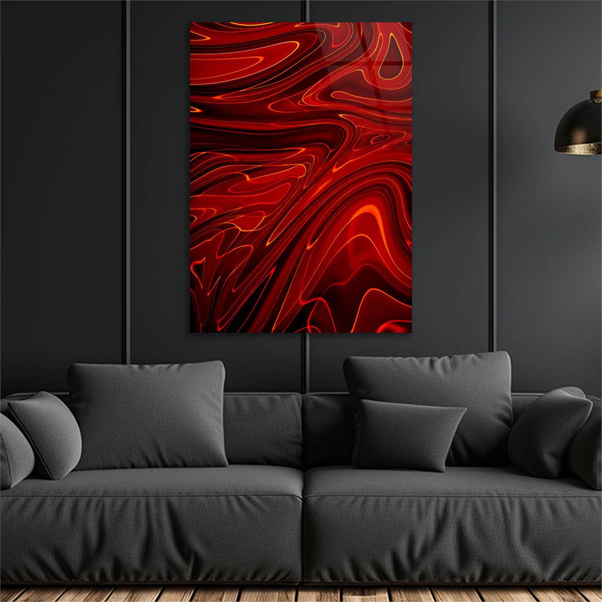 Dikey Sanat Temalı Cam Tablo 502