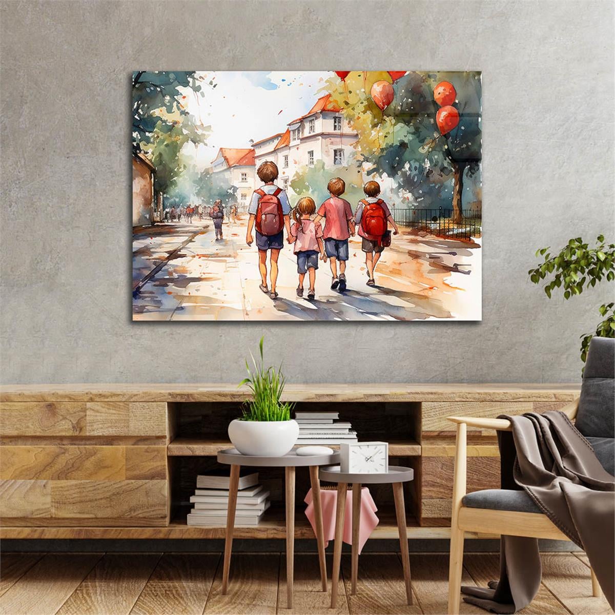 Horizontal Art-Themed Tempered Glass Wall Art 449