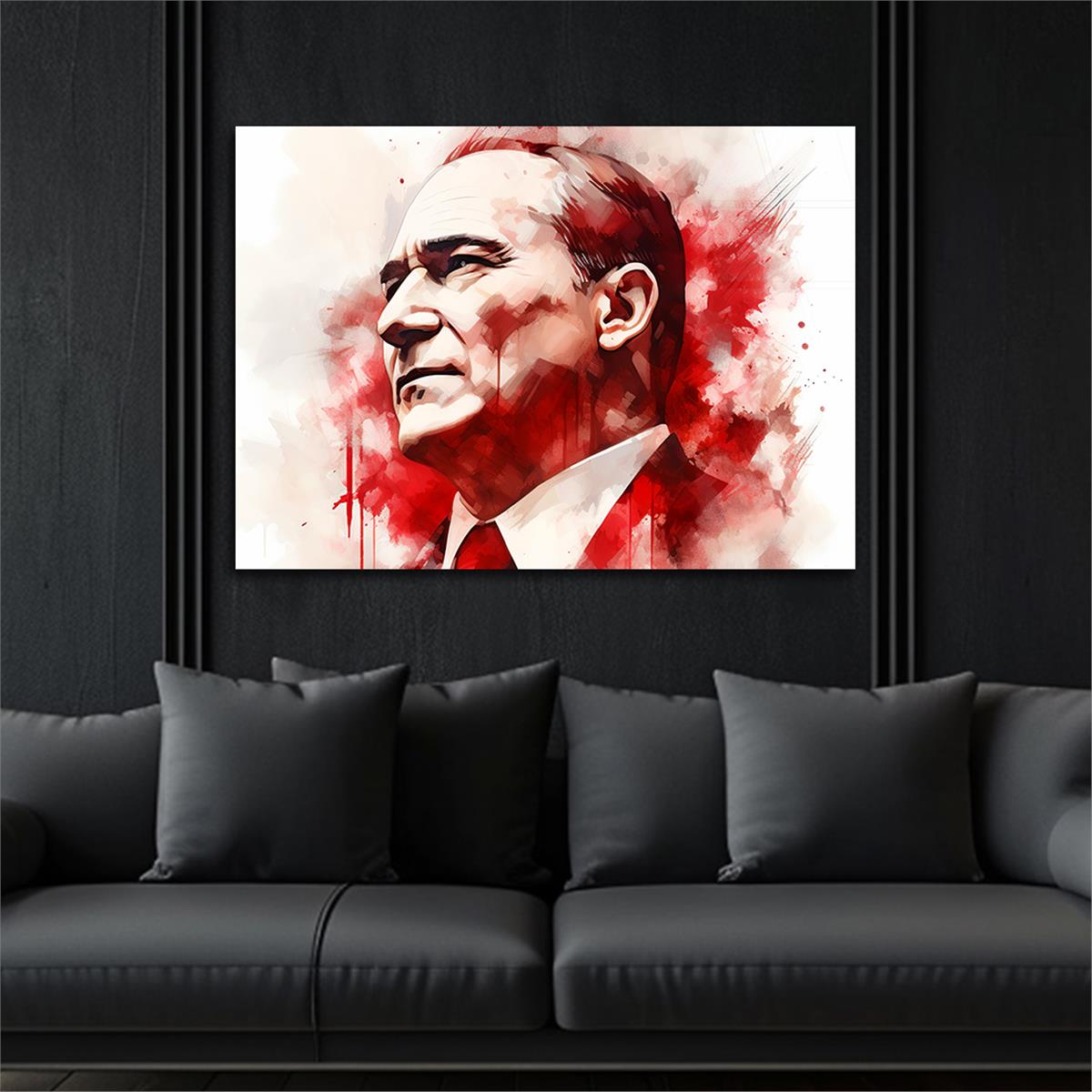 Yatay VatanTemalı Cam Tablo 114