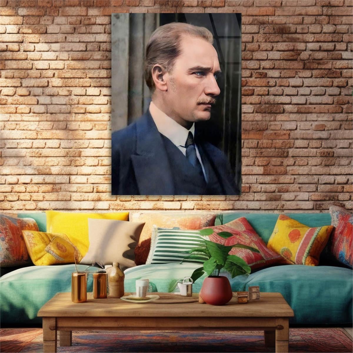 Dikey VatanTemalı Cam Tablo 202