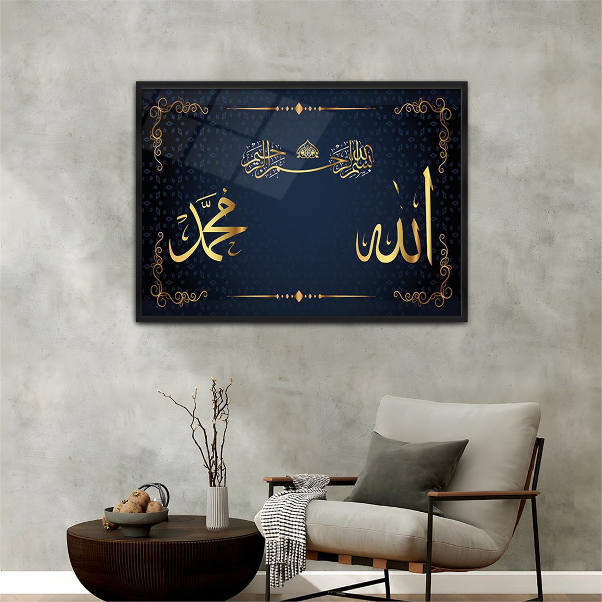 Tableau en verre à thème religieux avec cadre en aluminium  028