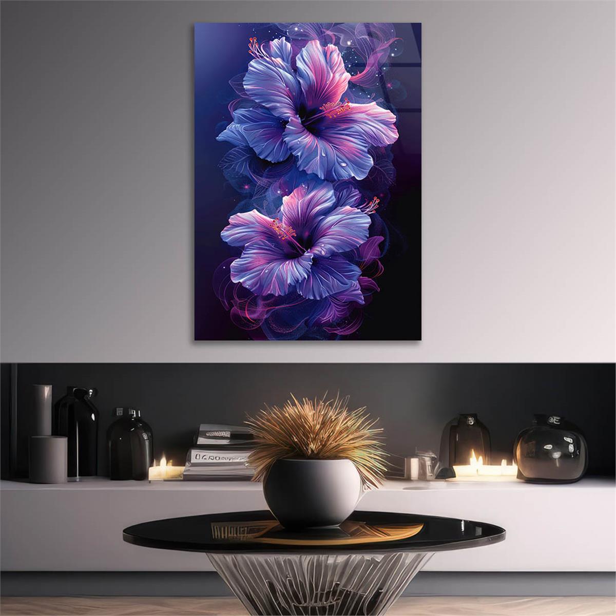 Dikey Sanat Temalı Cam Tablo 454