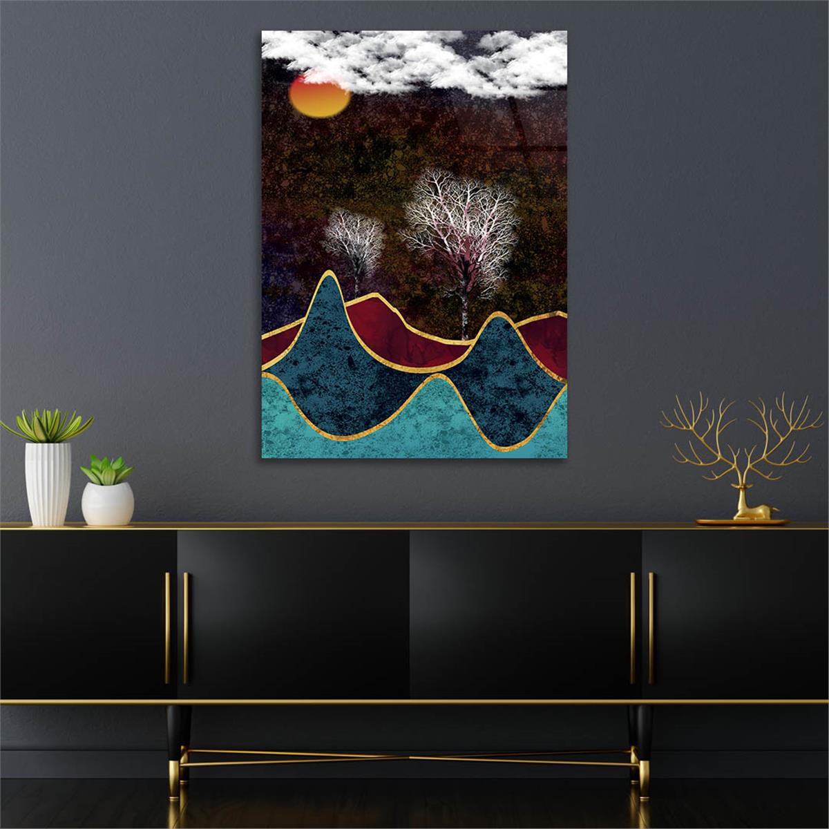 Vertical Tempered Glasss Wall Arts Art-Themed261