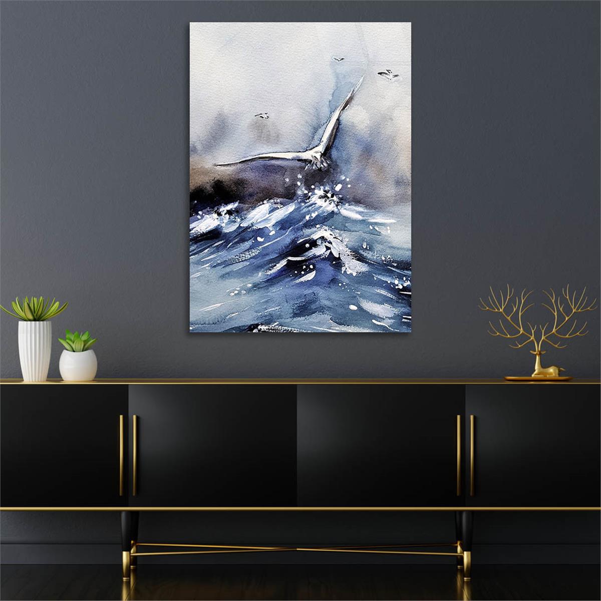 Dikey Sanat Temalı Cam Tablo 417