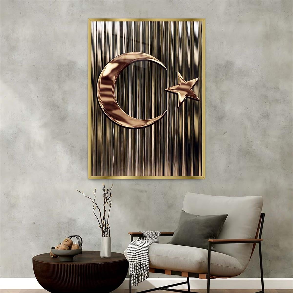 Aluminum-Framed National-Themed Tempered Glass Wall Art 076