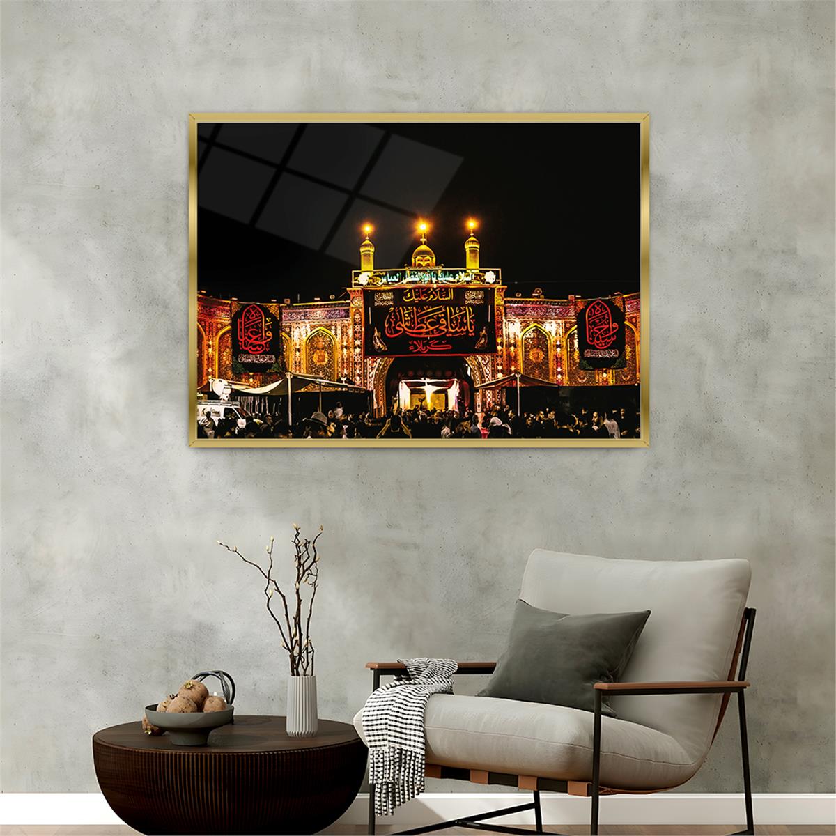 Tableau en verre à thème religieux avec cadre en aluminium  027